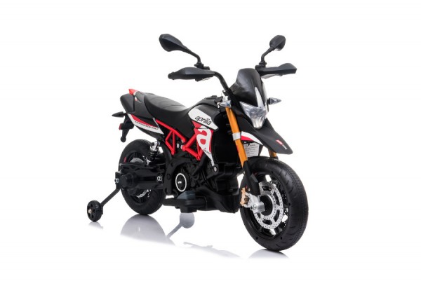 Elektro Kindermotorrad "Aprilia-900-Dorsoduro" - Lizenziert - 12V - 2 Motoren - MP3 + Leder + EVA