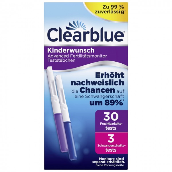 Clearblue 10x Kinderwunsch Teststäbchen 30+3 für Advanced Fertilitätsmonitor