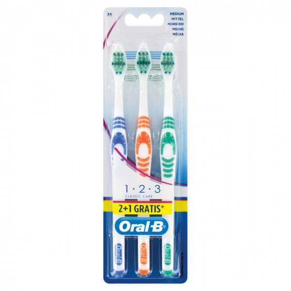 Oral-B 20x 1 2 3 Classic Care 35 mittel Zahnbürste 2+1 Pack zahnpflege zahnbürste mundpflege 35 mitt