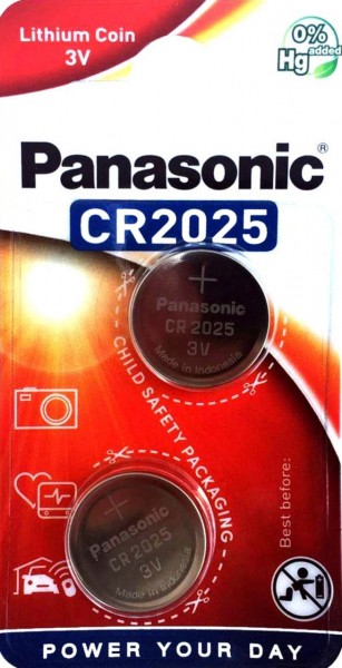 Panasonic 12x Knopfzelle Lithium CR2025 Batterie 2er Blister 3V DL2025 BR2025 KCR2025 LM2025 CR-2025