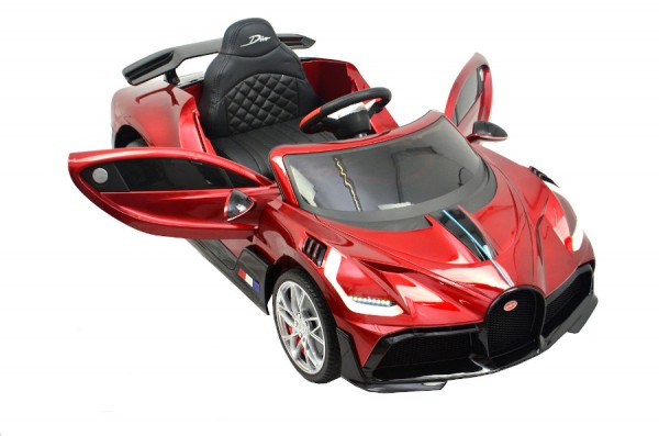 Elektro Auto "Bugatti Divo" Weinrot- lizenziert - 12V7AH, 2 Motoren- 2,4Ghz Fernsteuerung, MP3, Lede