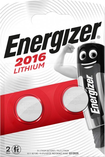 Energizer Lithium 3V Zelle 2er Blister CR2016 IEC C Knopfzelle ECR20162