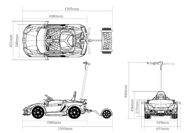Kinderfahrzeug - Elektro Auto "Lamborghini Aventador SVJ" - lizenziert - 12V7AH, 2 Motoren- 2,4Ghz F
