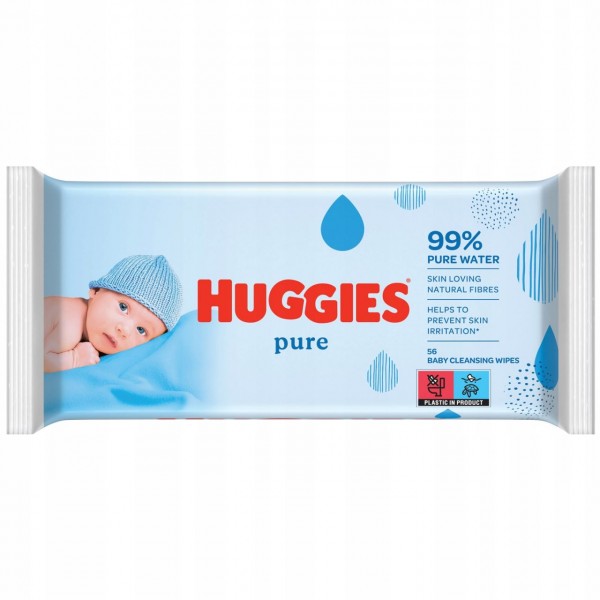 Huggies 100x Pure Baby Wipes Feuchtigkeitstücher Babyduft 56 Stück Pure