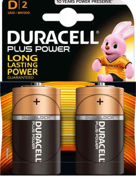 Duracell Plus Power D LR20 Mono 1,5 V Alkaline Batterie 2er Blister MN1300 Torica MN1300