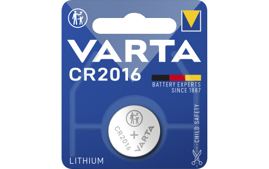 Lithium-Knopfzelle VARTA CR 2016, 90mAh, 3V, 1er-Blister